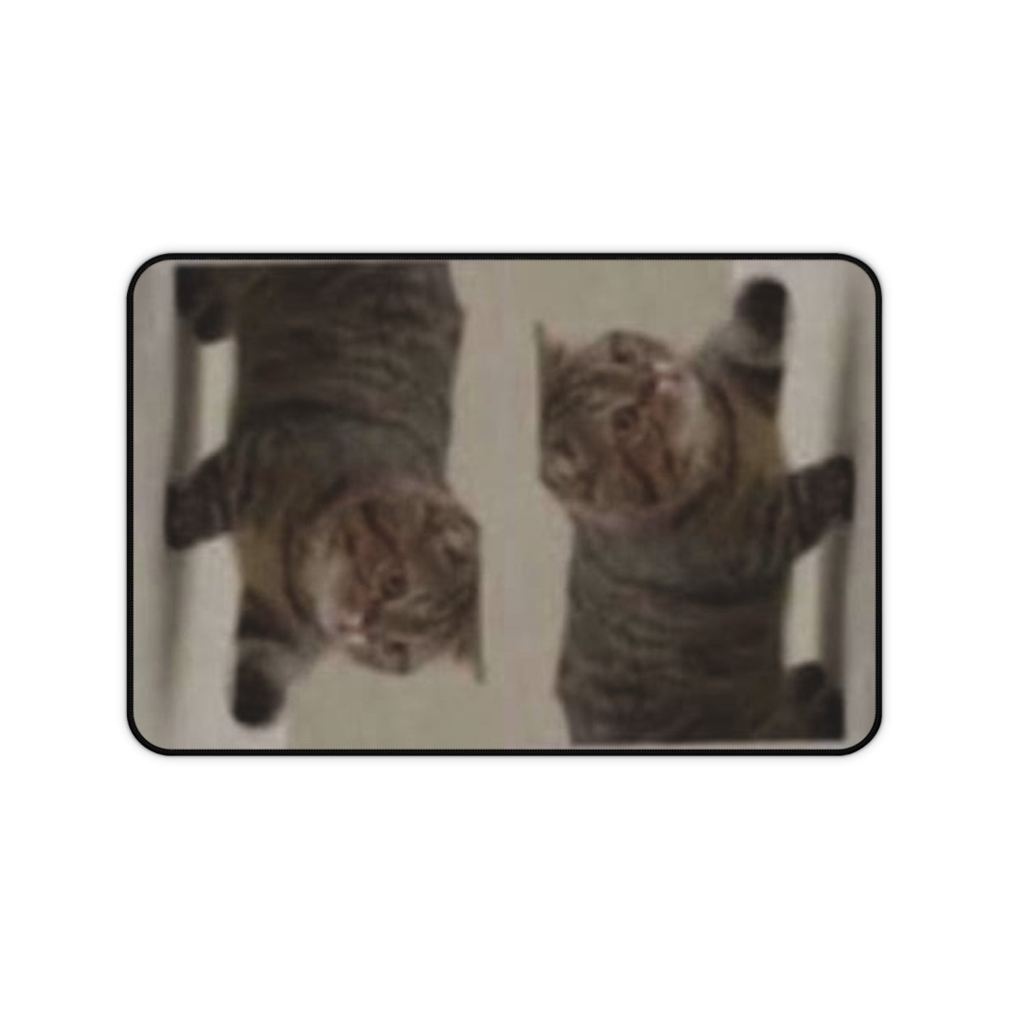 Cat Reflection Desk Mat — Funny Tabby Cat Mouse Pad for Home Office