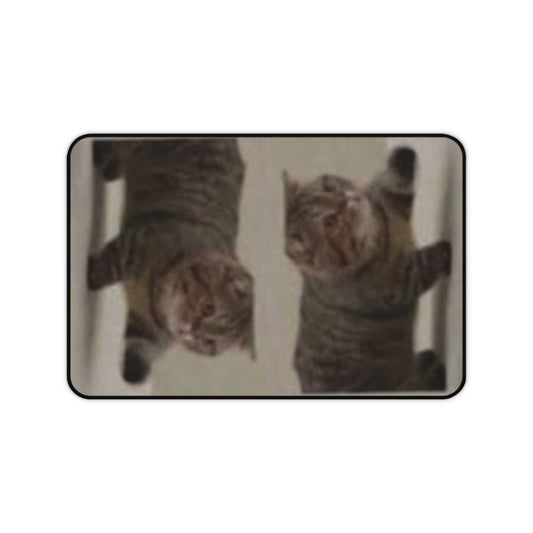 Cat Reflection Desk Mat — Funny Tabby Cat Mouse Pad for Home Office