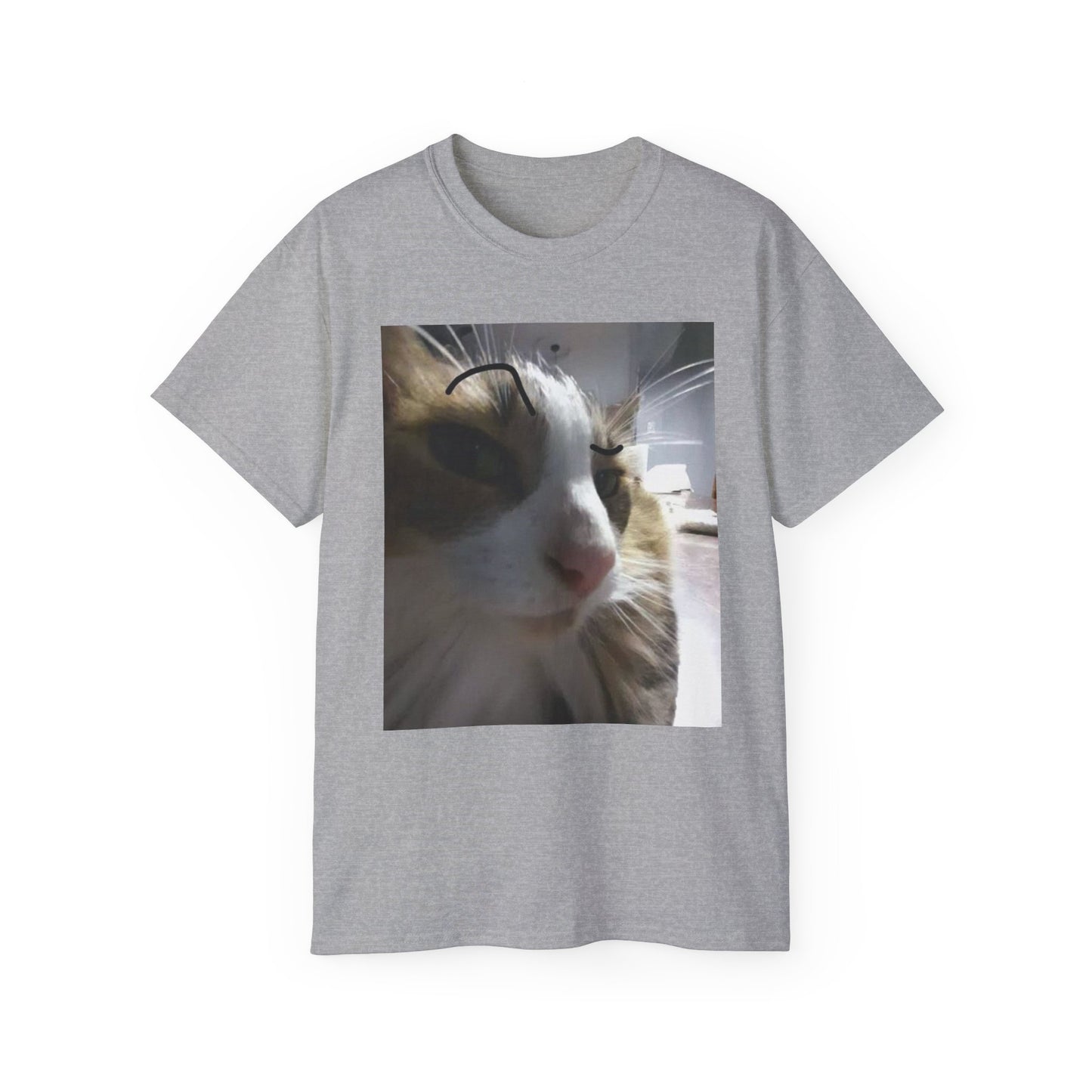 Cat Photo Tee — Close-Up Calico Cat Portrait T-Shirt