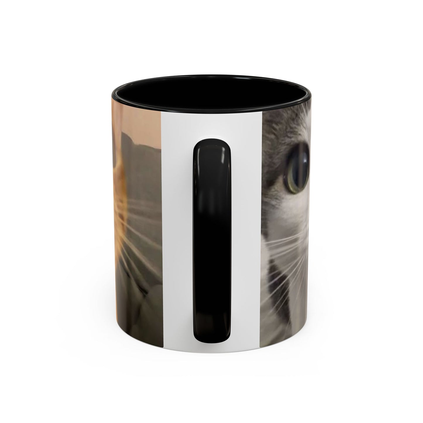 Cute Split-Photo Cat Accent Coffee Mug (11/15oz)