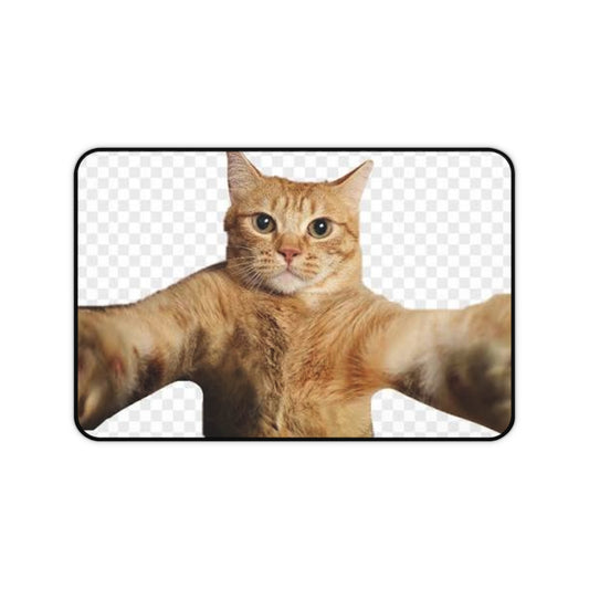 Cat Selfie Desk Mat – Funny Orange Tabby Mouse Pad
