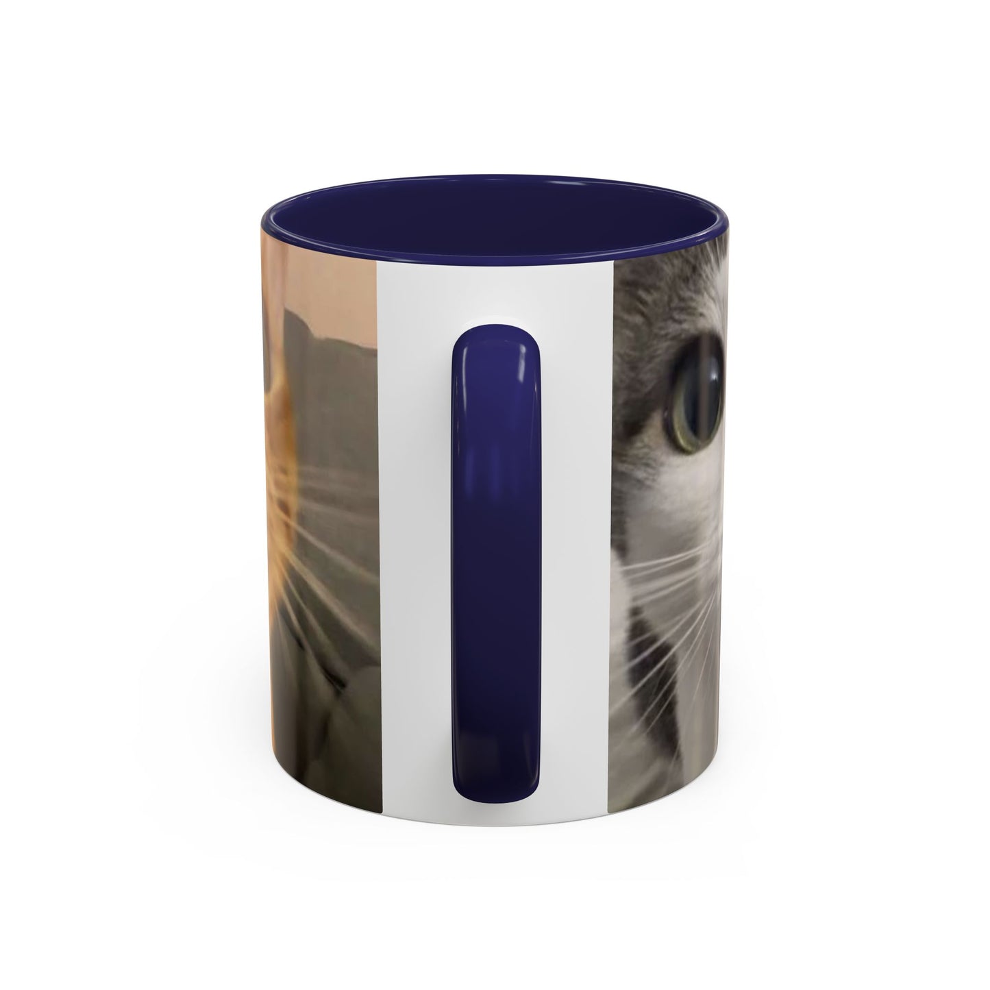 Cute Split-Photo Cat Accent Coffee Mug (11/15oz)