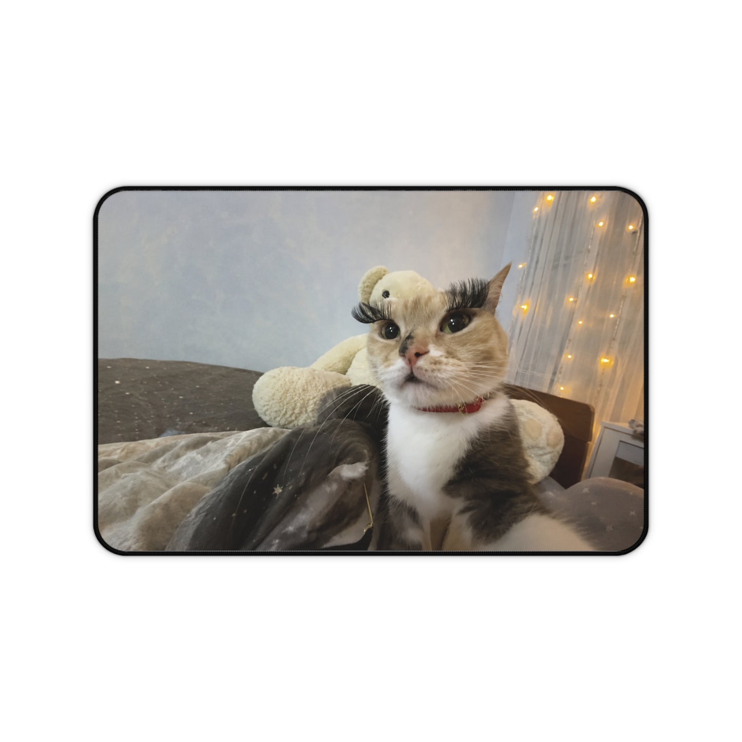 Cozy Cat Photo Desk Mat – Cute Calico Cat Mouse Pad for Home Office