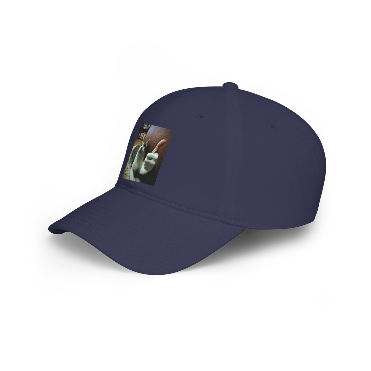Cat Thumbs-Up Baseball Cap — Funny Cat Photo Low Profile Hat
