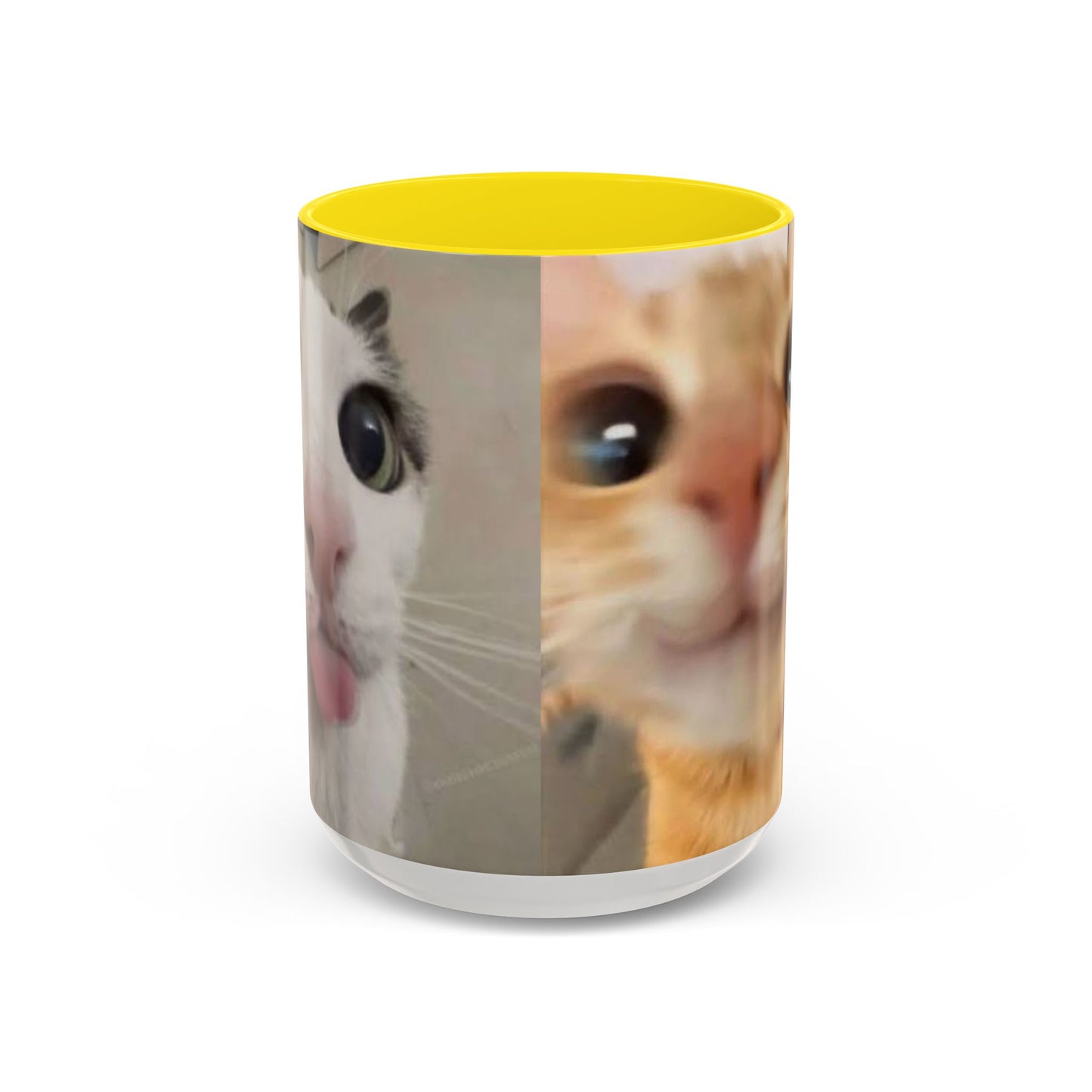 Cute Split-Photo Cat Accent Coffee Mug (11/15oz)
