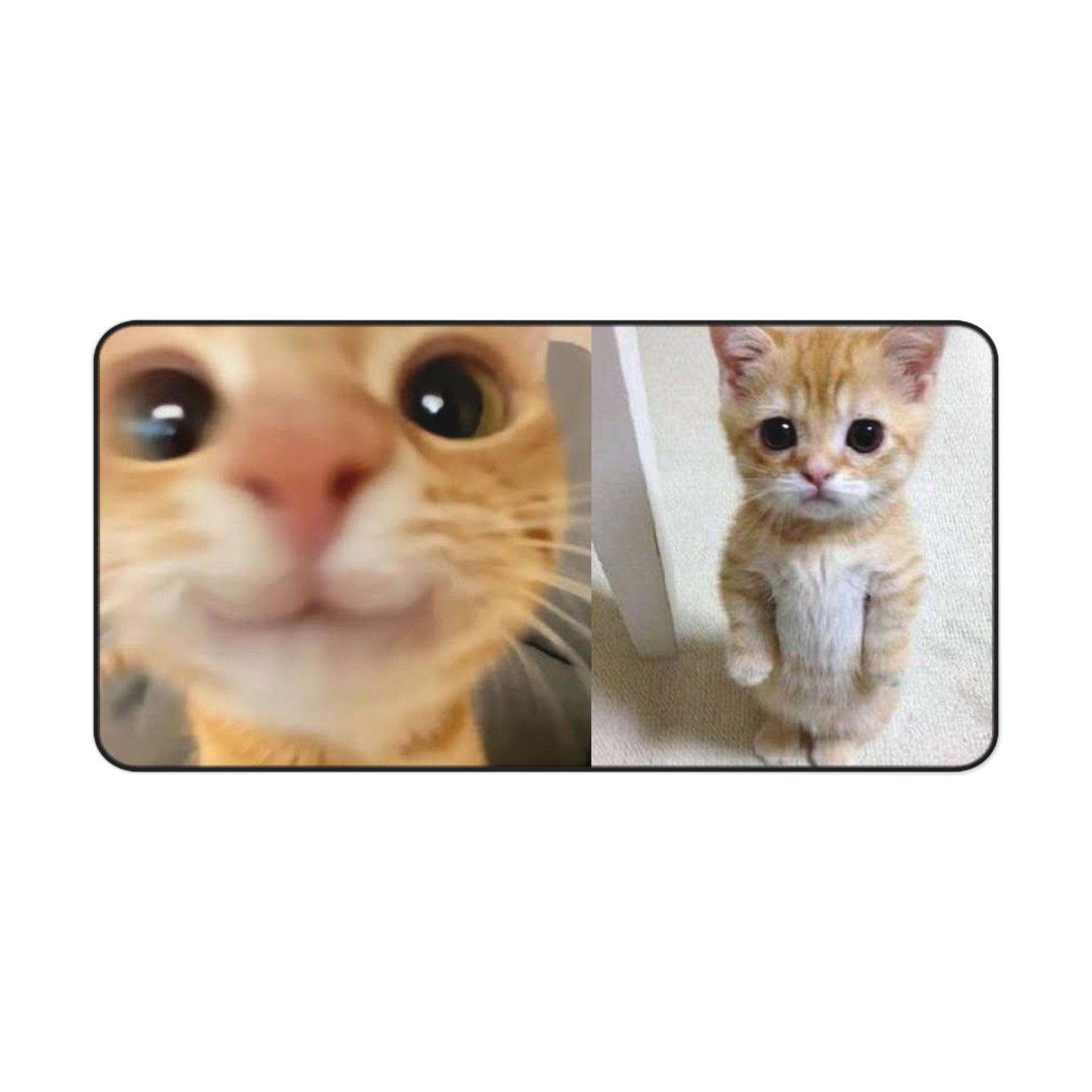 Cute Ginger Kitten Desk Mat — Photo Collage Mouse Pad for Cat Lovers