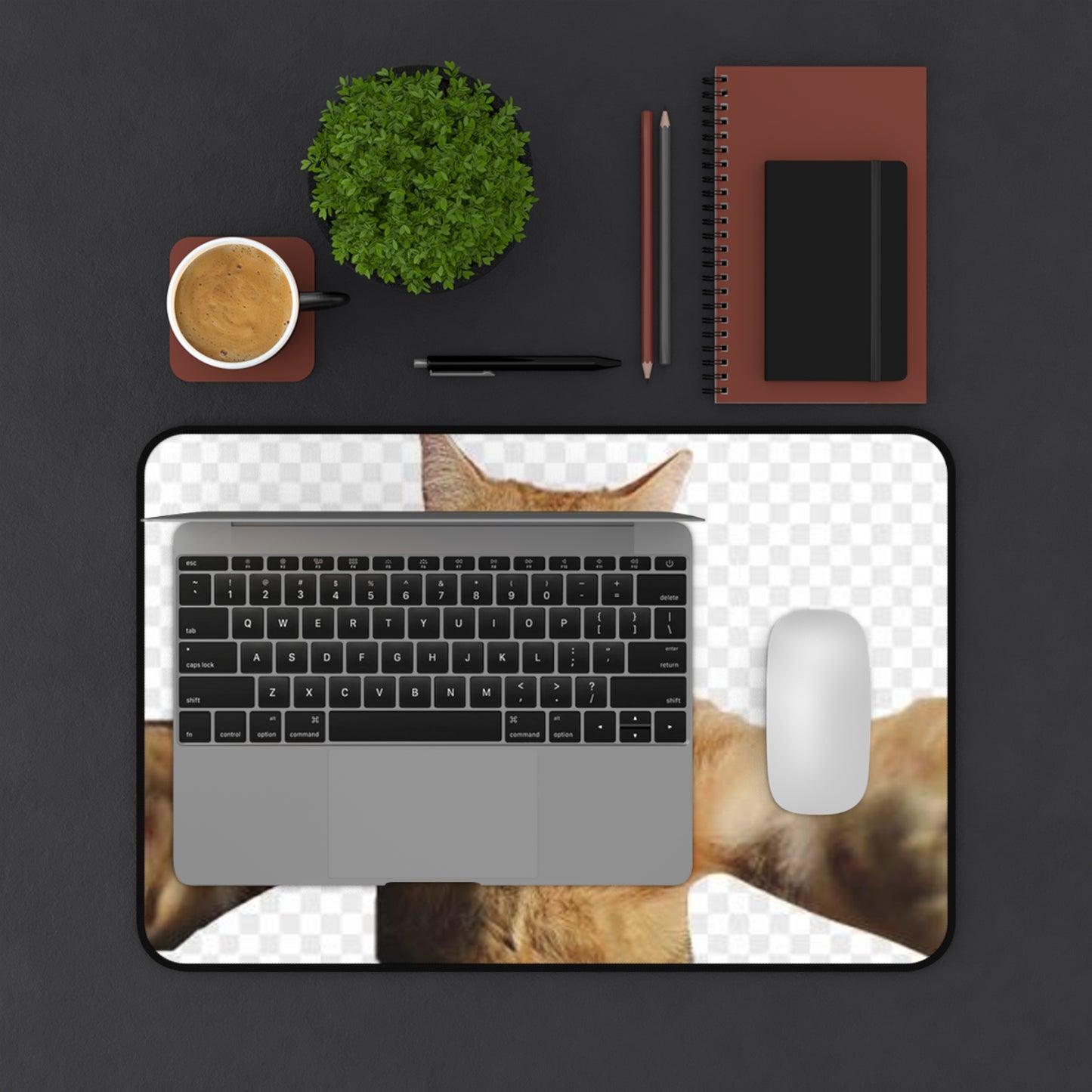 Cat Selfie Desk Mat – Funny Orange Tabby Mouse Pad