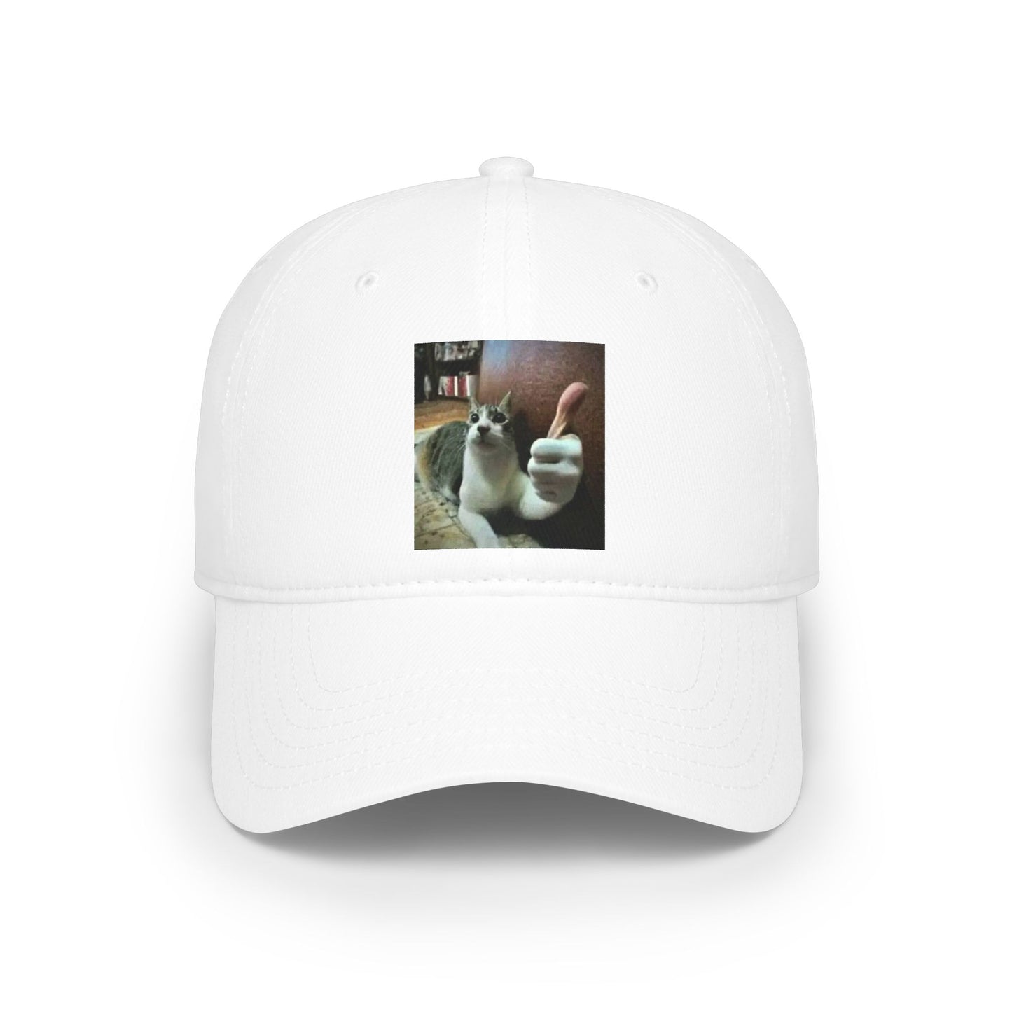 Cat Thumbs-Up Baseball Cap — Funny Cat Photo Low Profile Hat