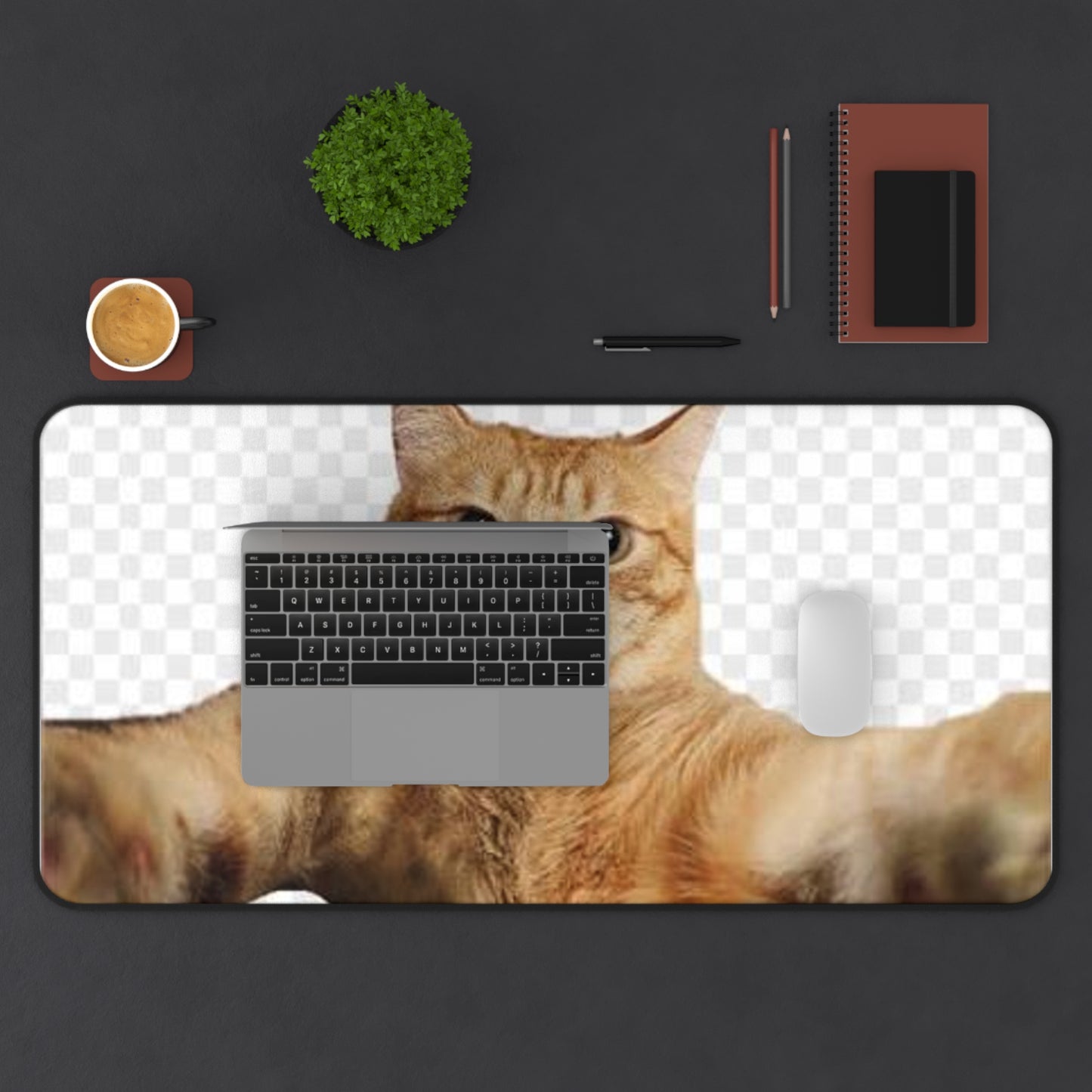 Cat Selfie Desk Mat – Funny Orange Tabby Mouse Pad