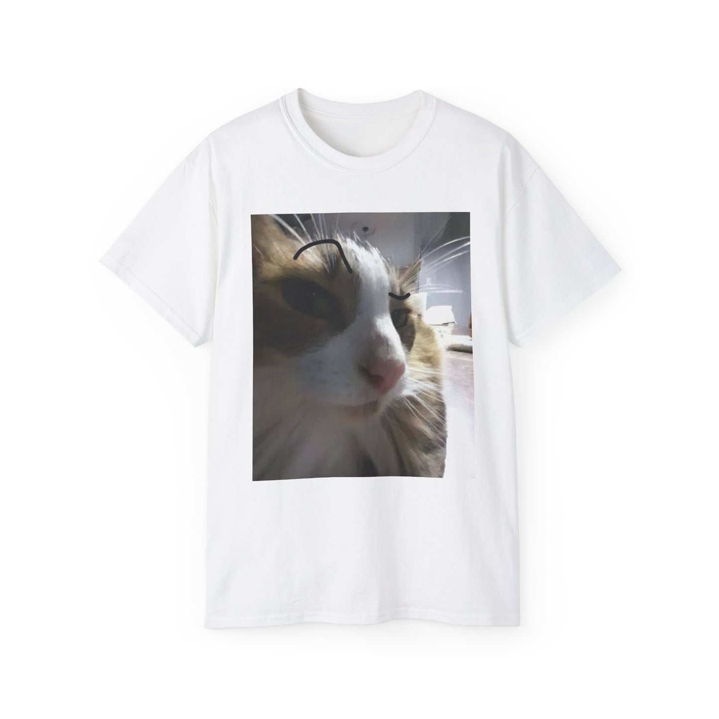Cat Photo Tee — Close-Up Calico Cat Portrait T-Shirt