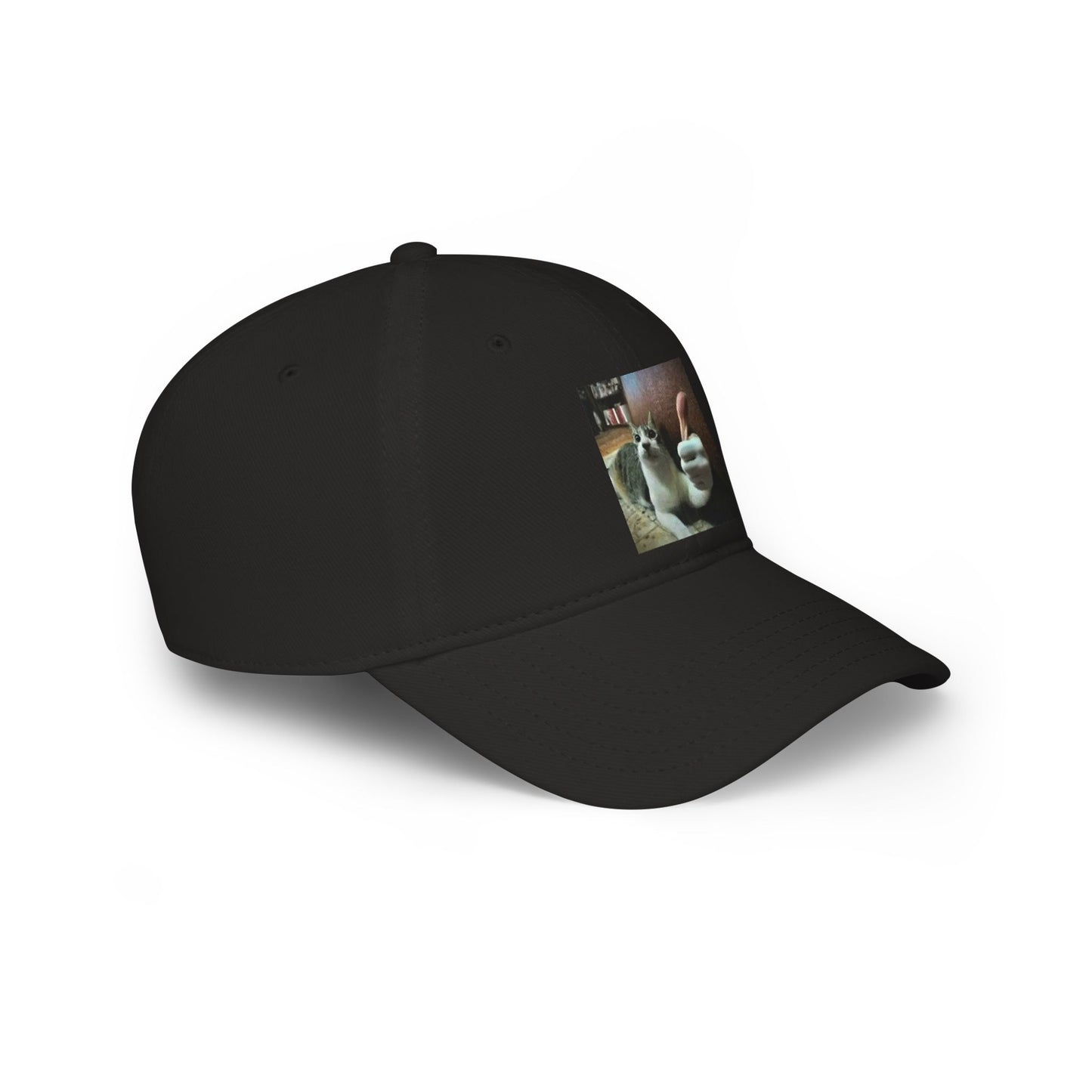 Cat Thumbs-Up Baseball Cap — Funny Cat Photo Low Profile Hat