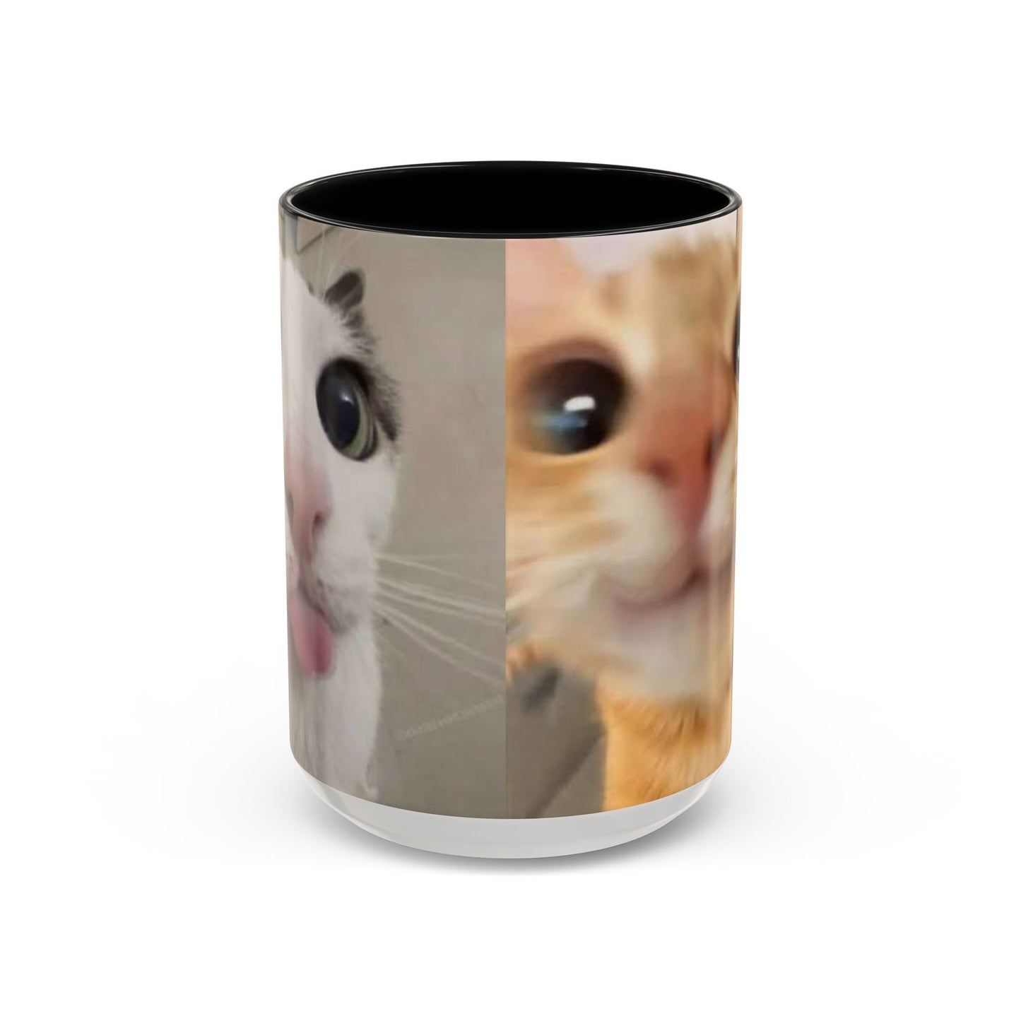 Cute Split-Photo Cat Accent Coffee Mug (11/15oz)