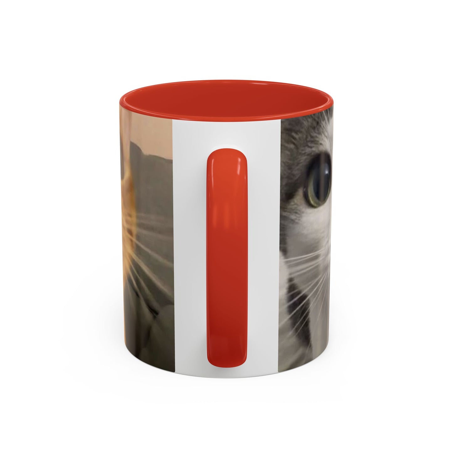 Cute Split-Photo Cat Accent Coffee Mug (11/15oz)