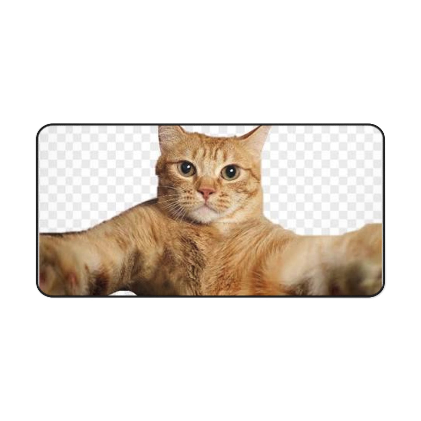 Cat Selfie Desk Mat – Funny Orange Tabby Mouse Pad