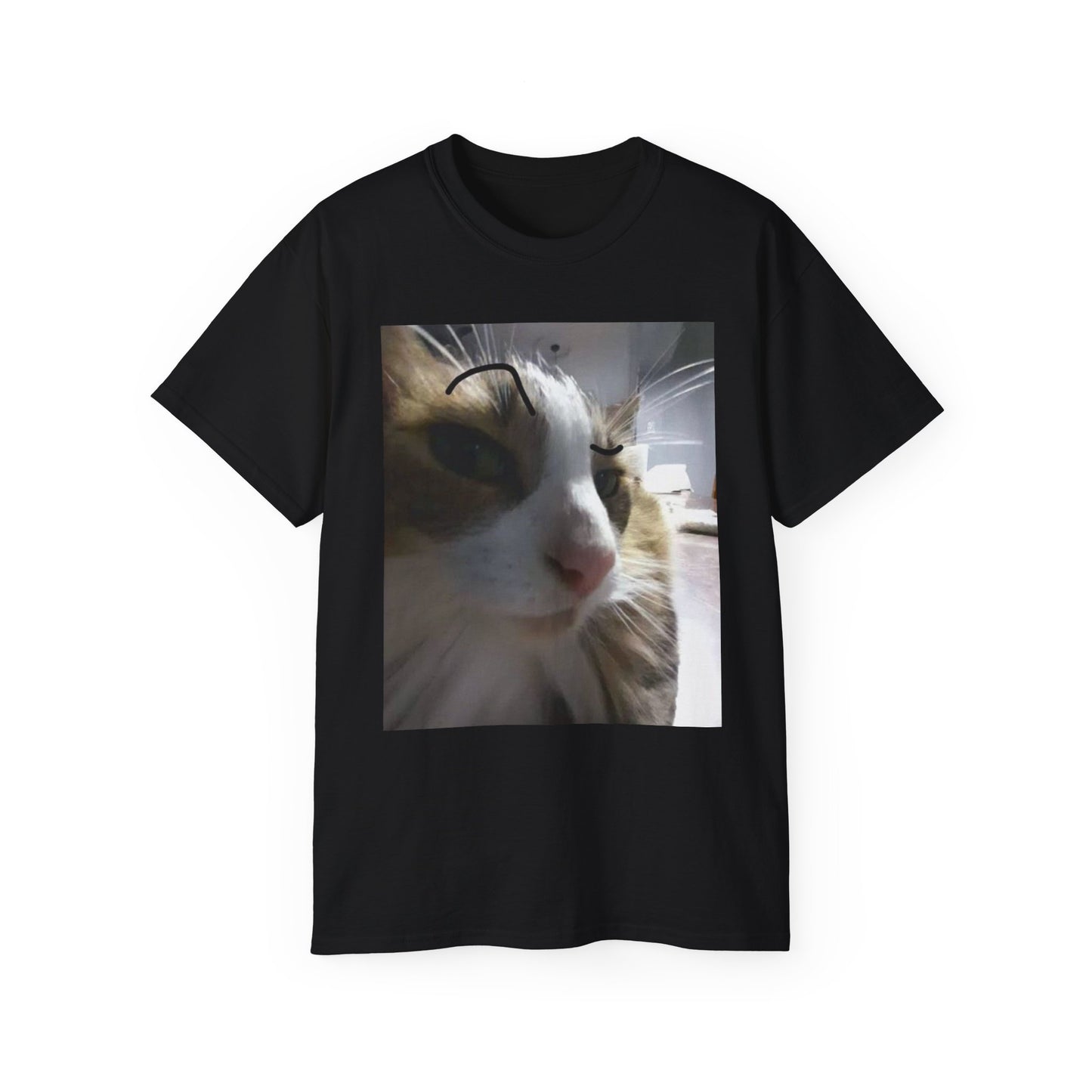 Cat Photo Tee — Close-Up Calico Cat Portrait T-Shirt