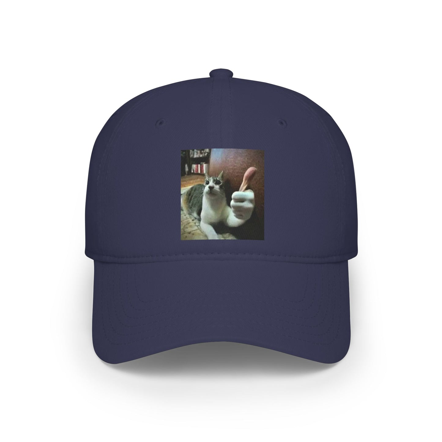 Cat Thumbs-Up Baseball Cap — Funny Cat Photo Low Profile Hat