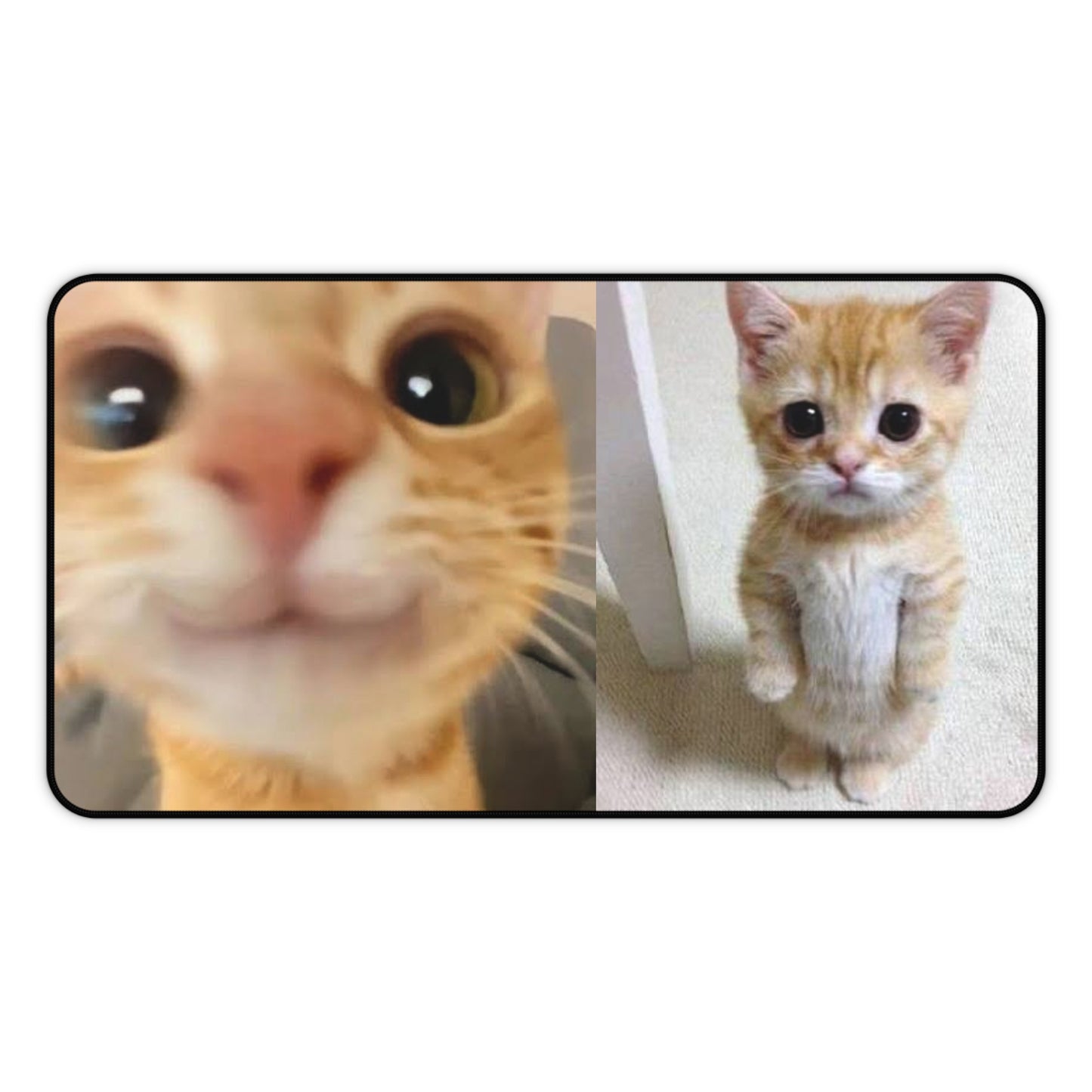 Cute Ginger Kitten Desk Mat — Photo Collage Mouse Pad for Cat Lovers