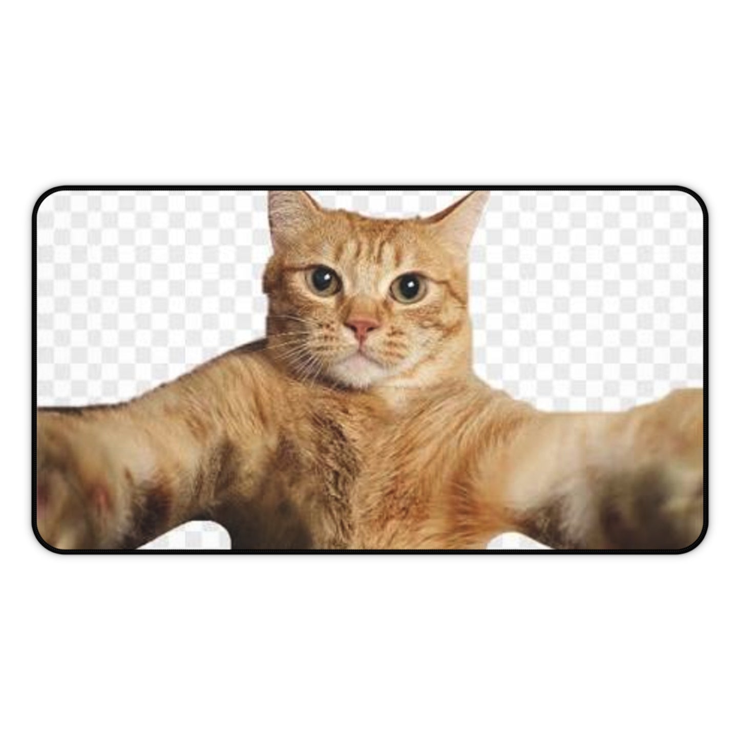 Cat Selfie Desk Mat – Funny Orange Tabby Mouse Pad