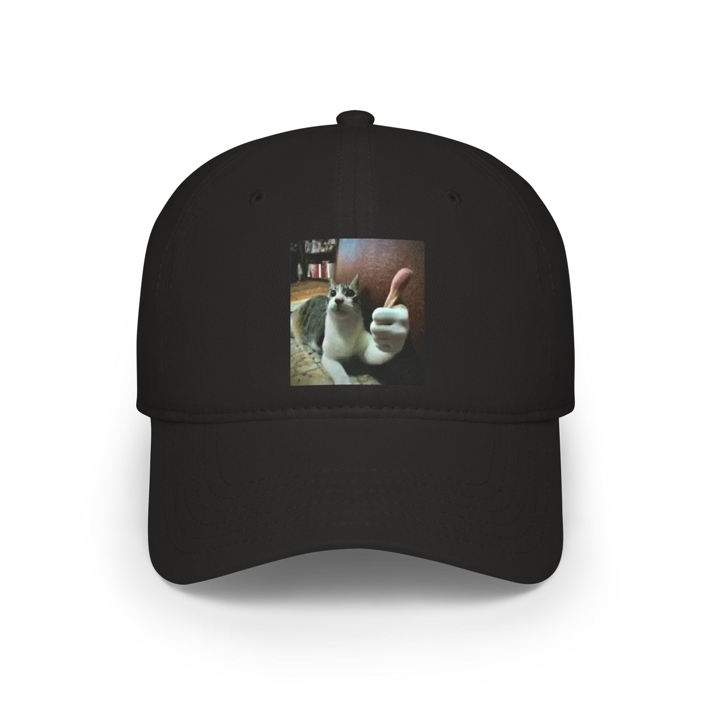 Cat Thumbs-Up Baseball Cap — Funny Cat Photo Low Profile Hat