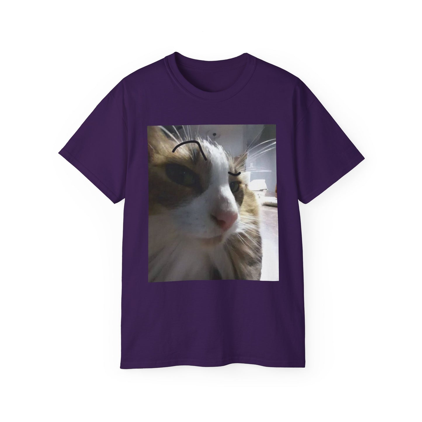 Cat Photo Tee — Close-Up Calico Cat Portrait T-Shirt