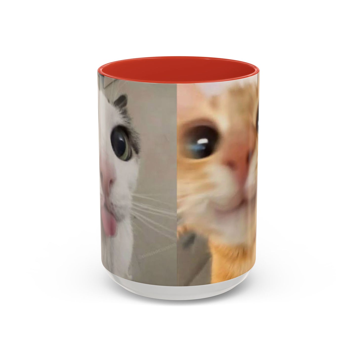 Cute Split-Photo Cat Accent Coffee Mug (11/15oz)