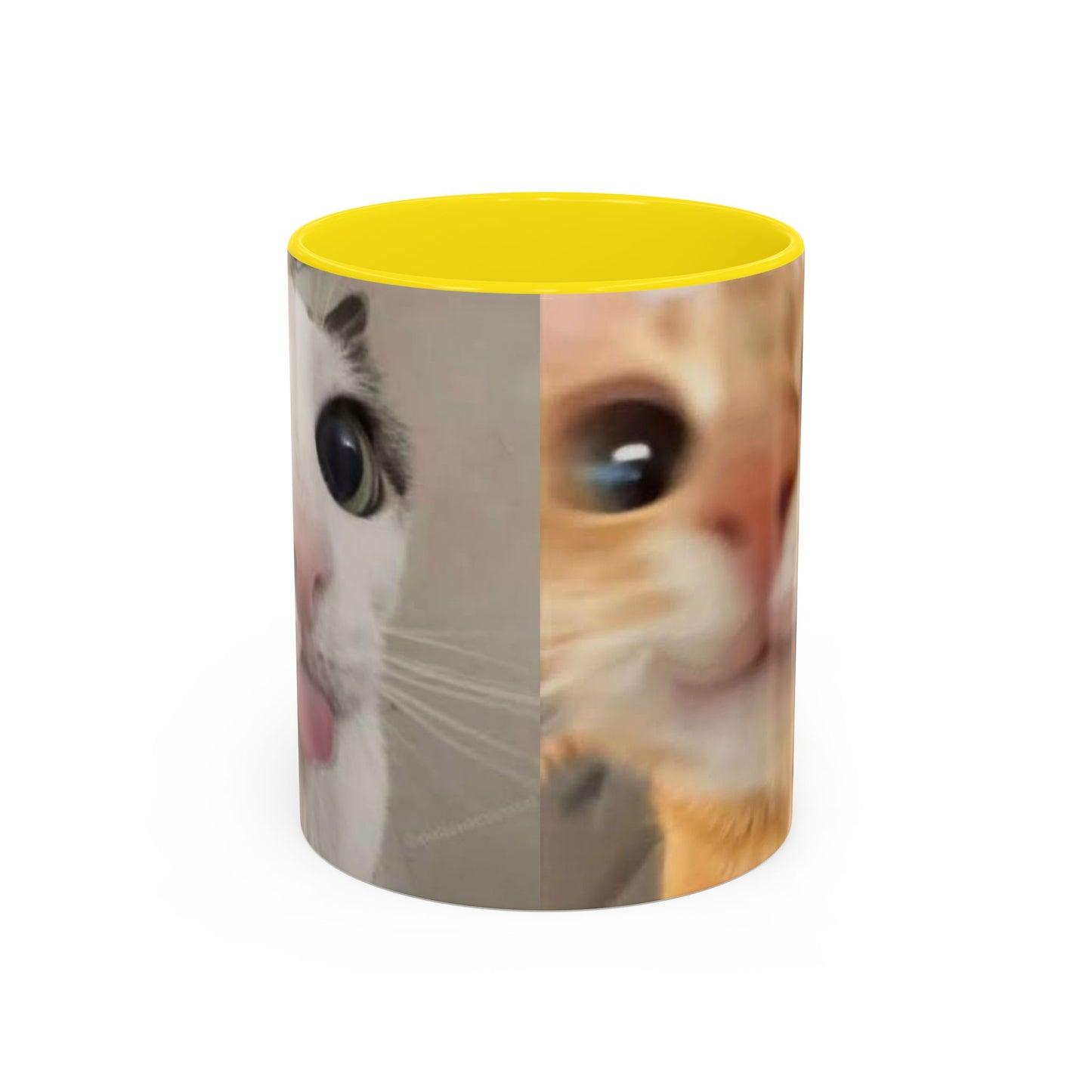 Cute Split-Photo Cat Accent Coffee Mug (11/15oz)