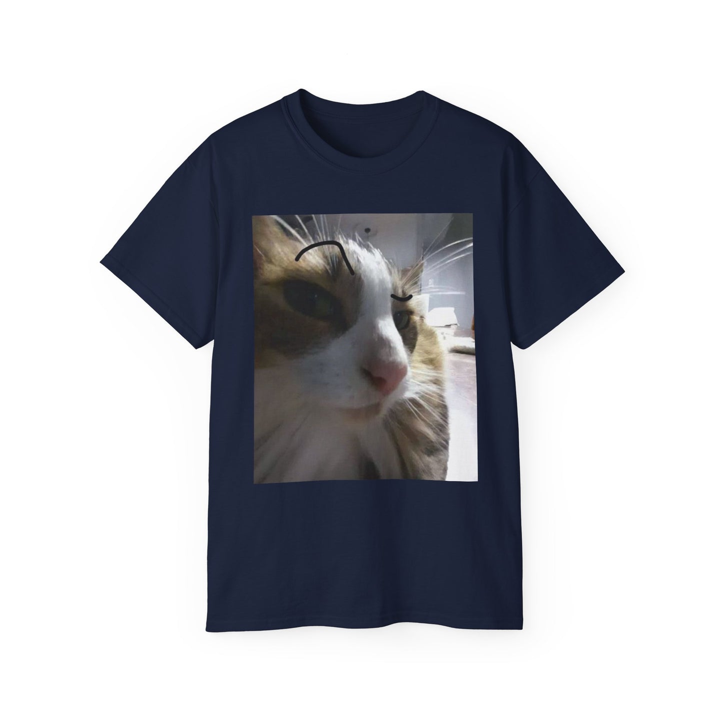Cat Photo Tee — Close-Up Calico Cat Portrait T-Shirt