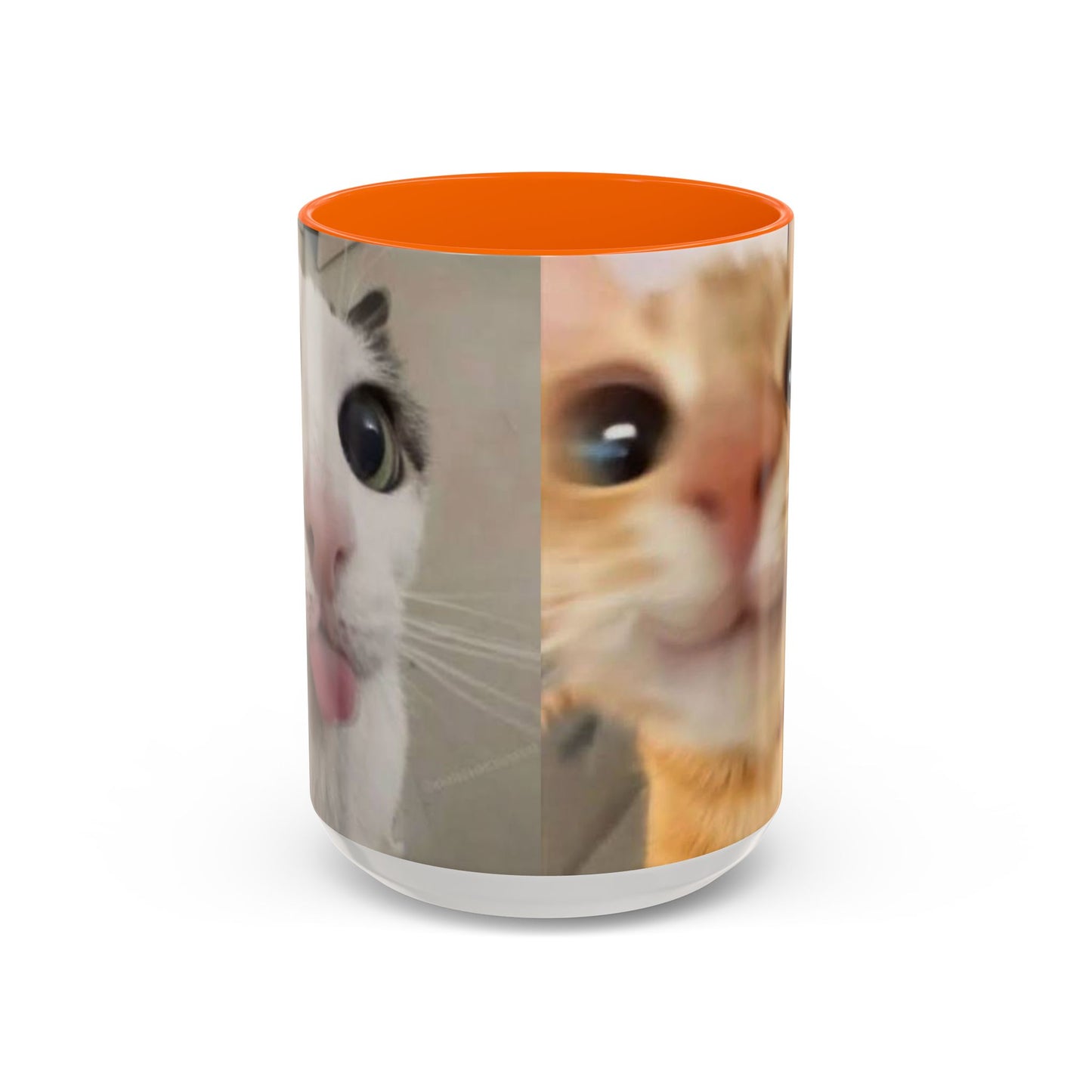 Cute Split-Photo Cat Accent Coffee Mug (11/15oz)