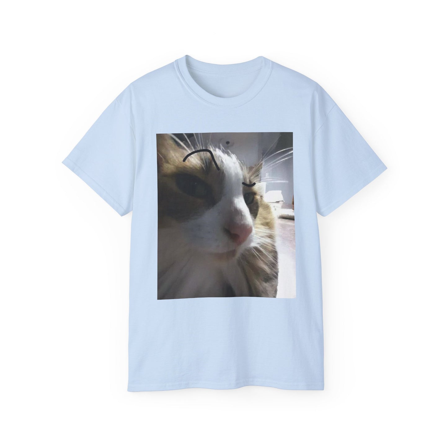 Cat Photo Tee — Close-Up Calico Cat Portrait T-Shirt