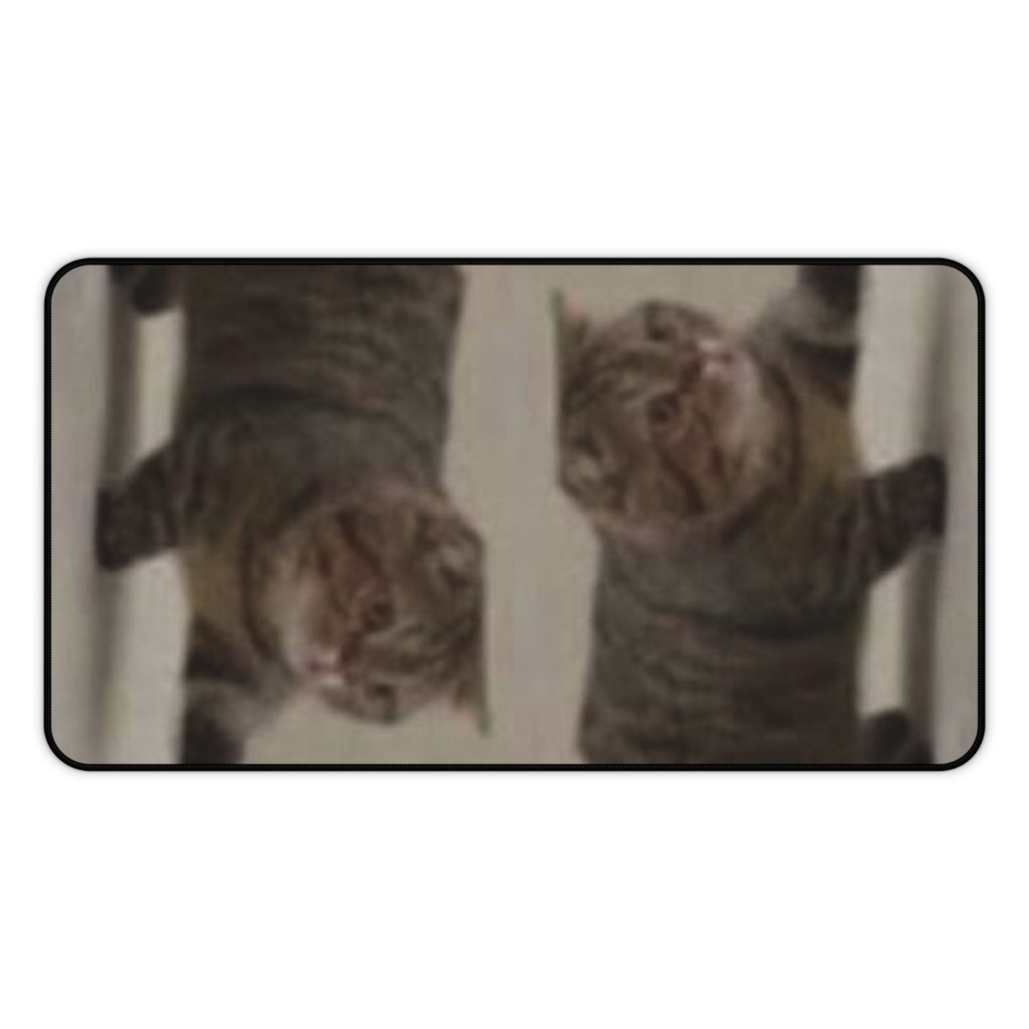 Cat Reflection Desk Mat — Funny Tabby Cat Mouse Pad for Home Office