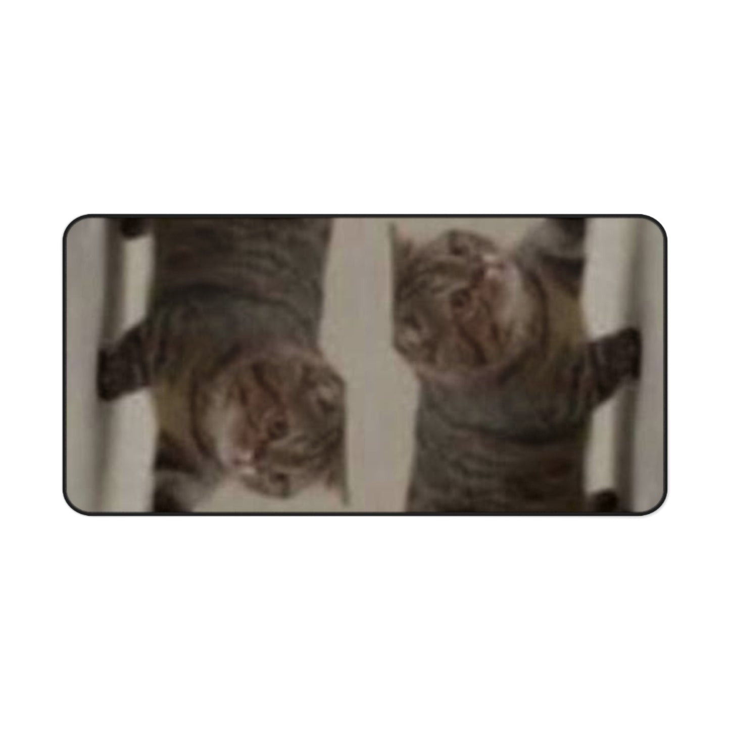 Cat Reflection Desk Mat — Funny Tabby Cat Mouse Pad for Home Office