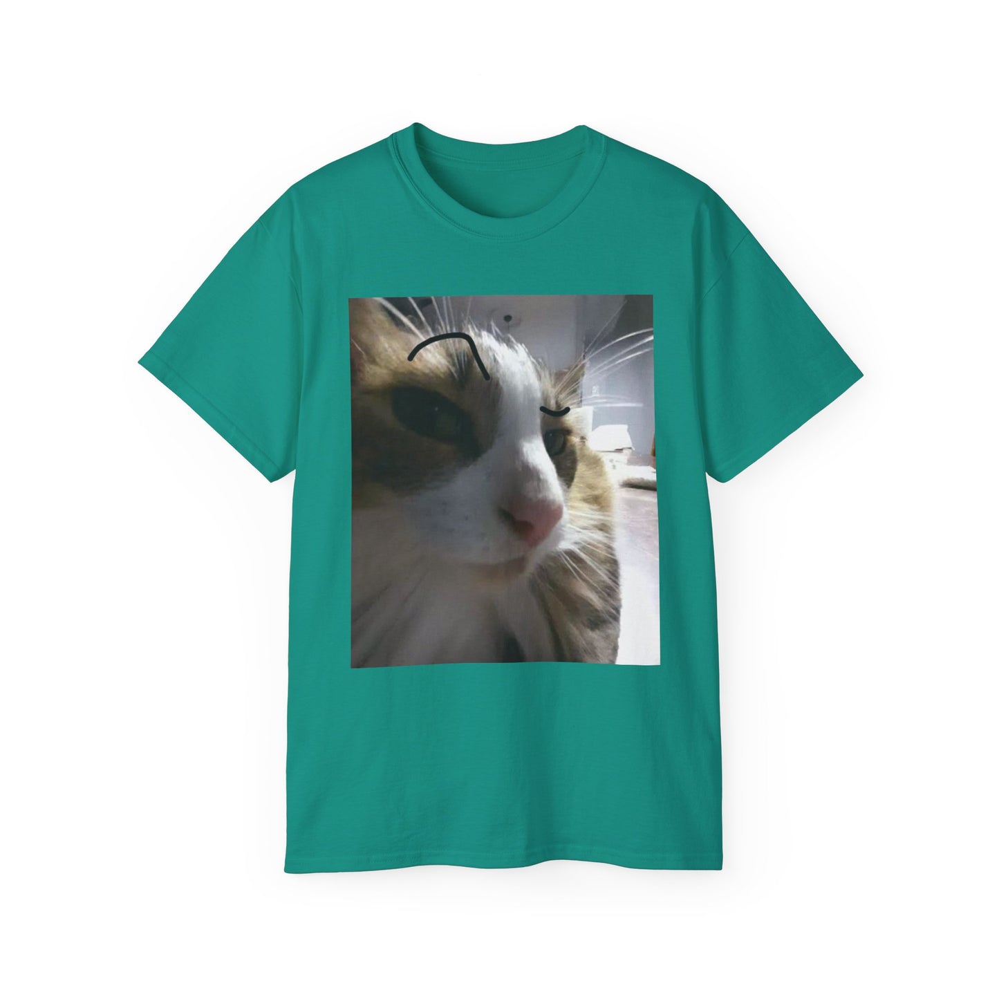 Cat Photo Tee — Close-Up Calico Cat Portrait T-Shirt