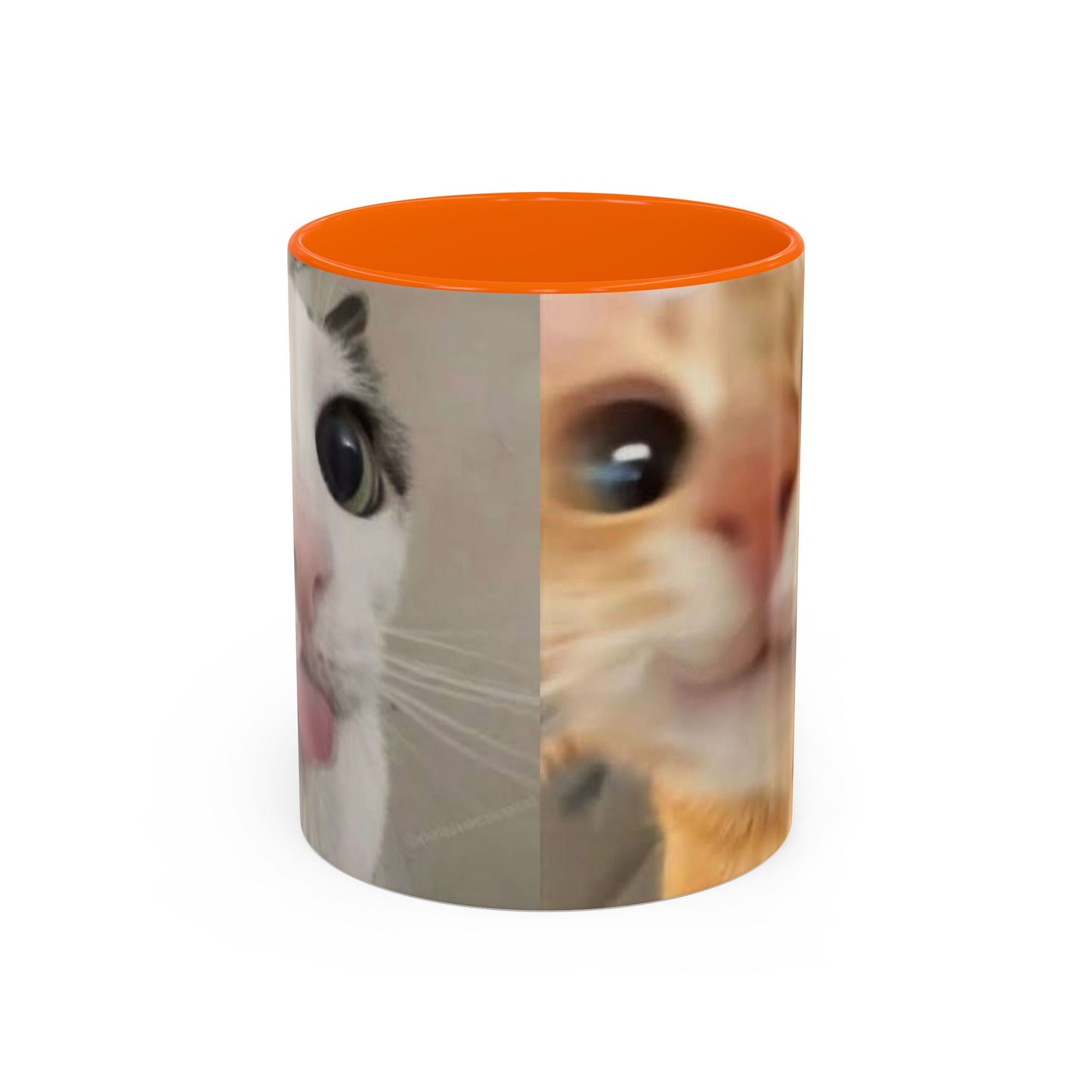 Cute Split-Photo Cat Accent Coffee Mug (11/15oz)
