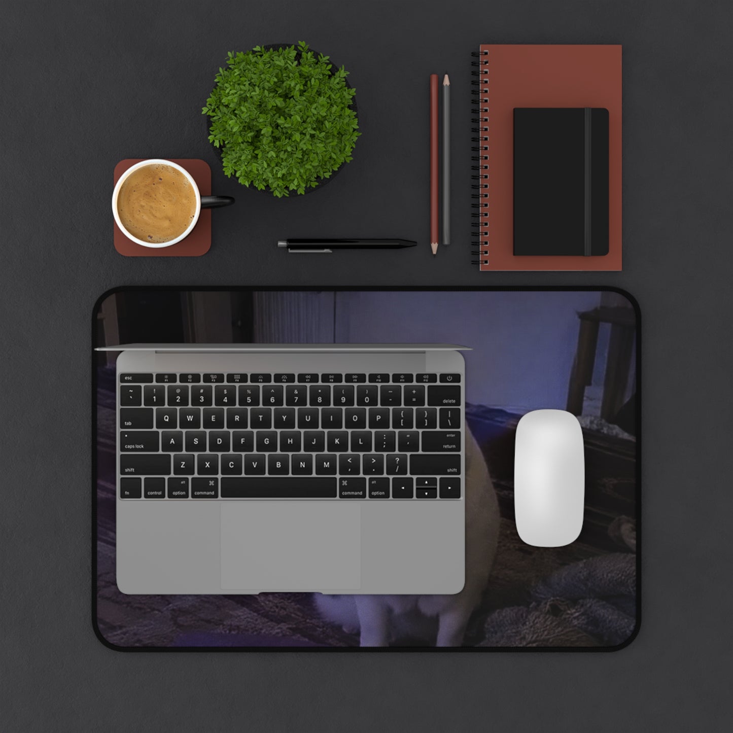 Cute Cat Desk Mat with Daisy Filter – Funny Cat Mousepad for Cat Lovers
