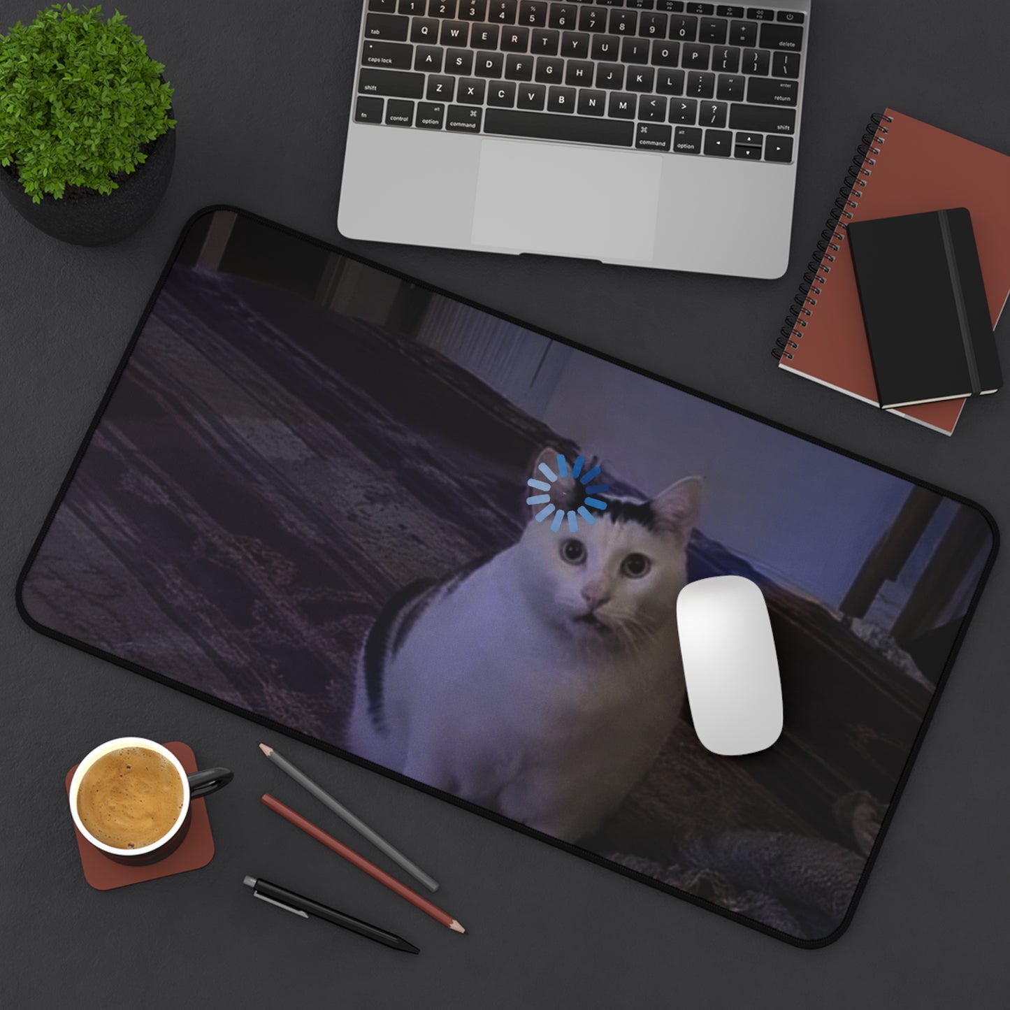 Cute Cat Desk Mat with Daisy Filter – Funny Cat Mousepad for Cat Lovers