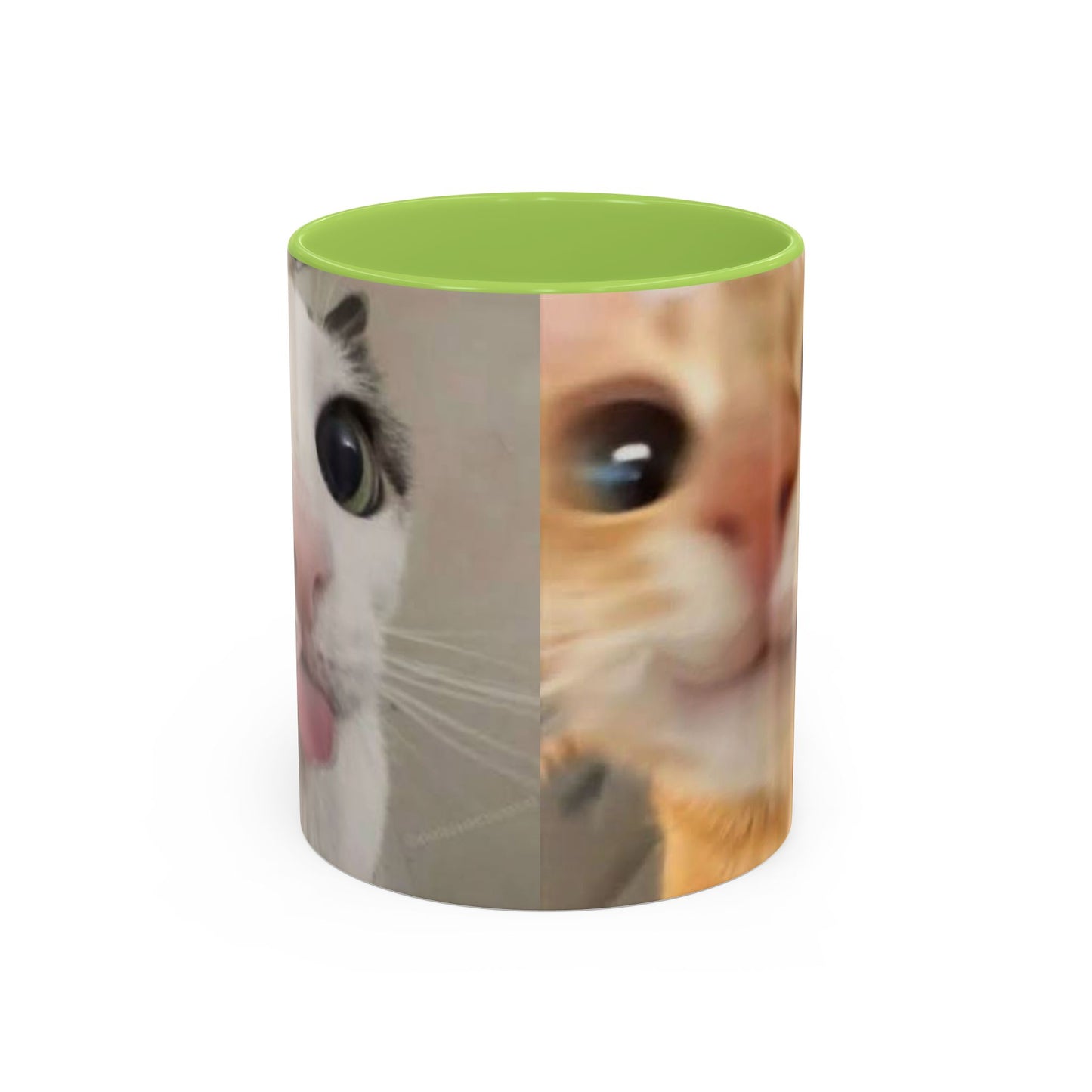 Cute Split-Photo Cat Accent Coffee Mug (11/15oz)
