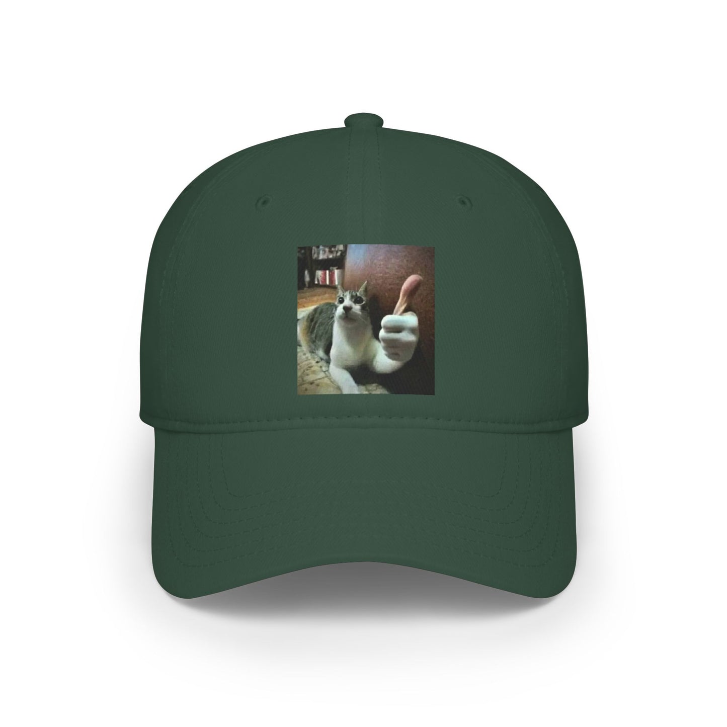 Cat Thumbs-Up Baseball Cap — Funny Cat Photo Low Profile Hat