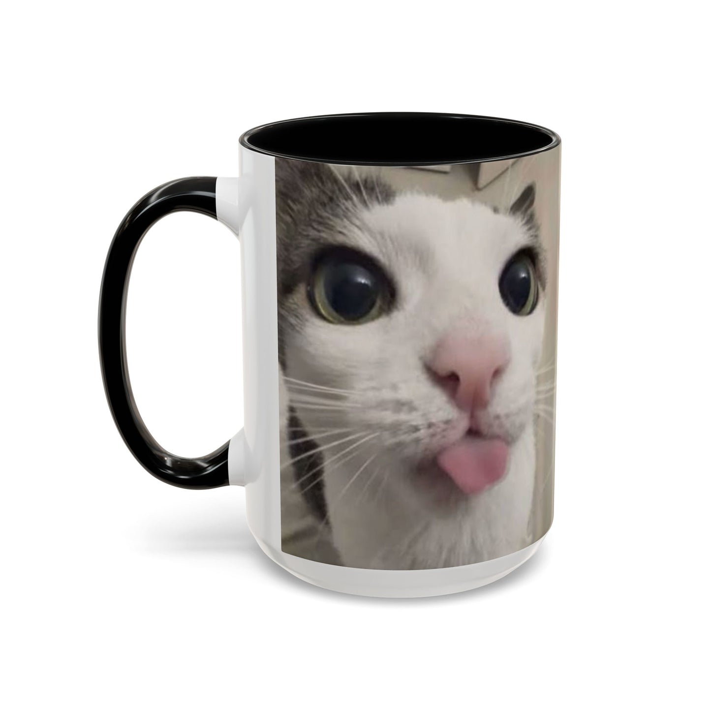 Cute Split-Photo Cat Accent Coffee Mug (11/15oz)