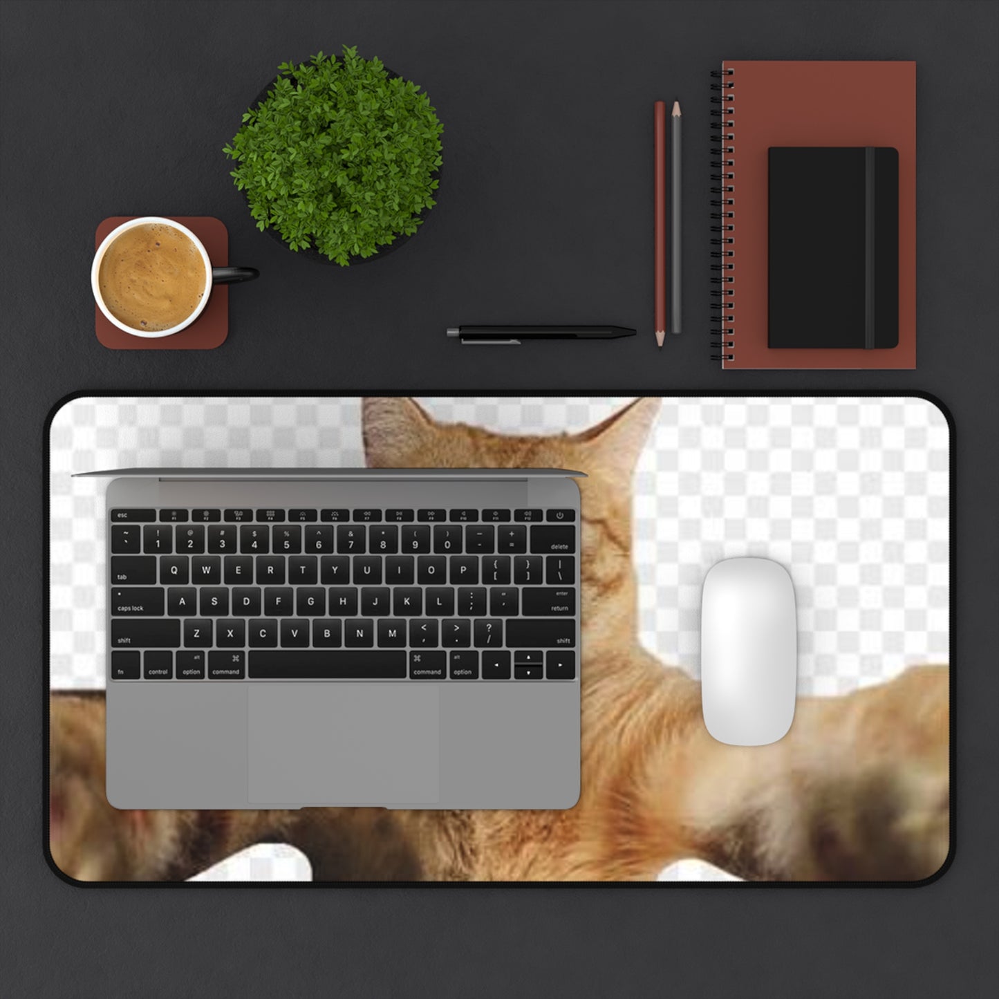 Cat Selfie Desk Mat – Funny Orange Tabby Mouse Pad